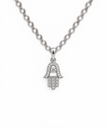 925 sterling silver hand pendant with sparkling stones.