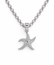 925 sterling silver starfish pendant with sparkling stones.