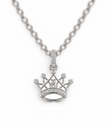 925 sterling silver crown pendant with sparkling stones.