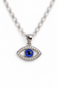925 sterling silver blue eye pendant with sparkling stones.