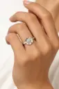 A Pandora ring in silver, featuring a circular design with sparkling stones.